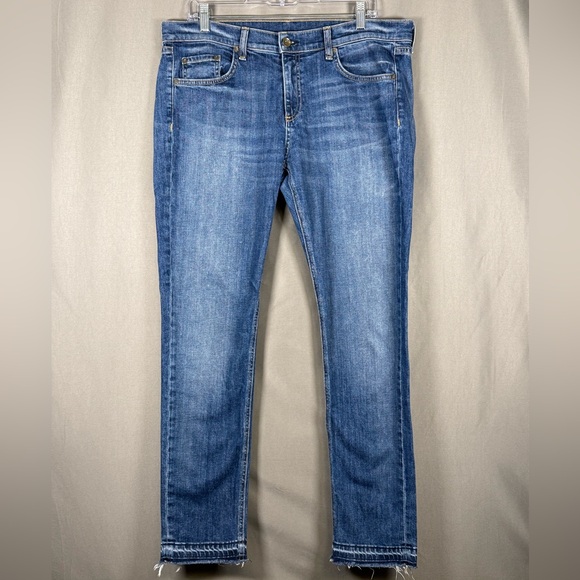 rag & bone Denim - Rag & Bone Women’s Amelie Jeans Distressed Hem 31 Blue Denim